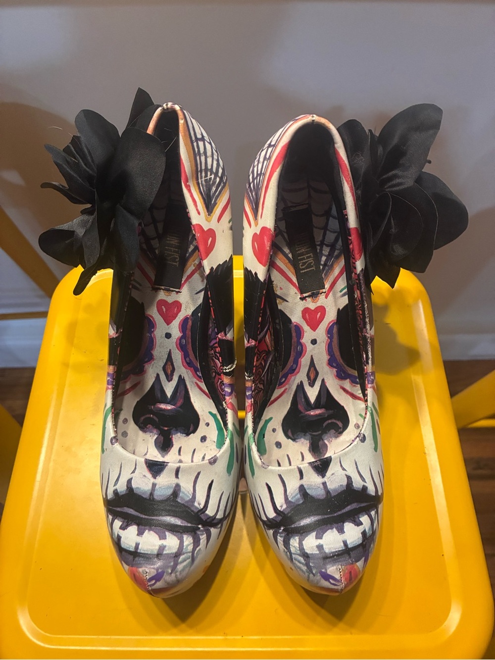 Iron Fist brand Day of the Dead Floral Platform Heels - Multi